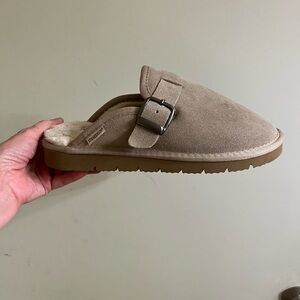 These Suede Mules with a Buckle and Open Heel are Cozy, Fashionable and Trending